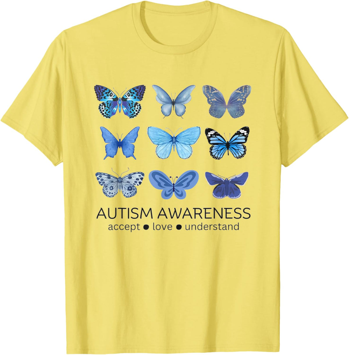 Women In April We Wear Blue Butterfly Autism Mental Health